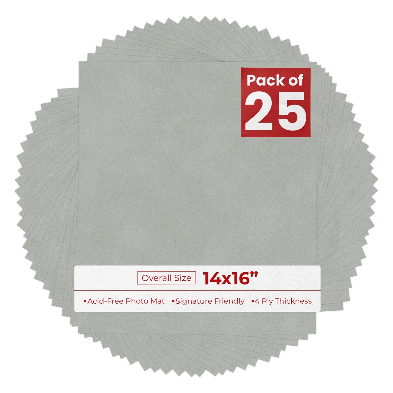 Light Grey Suede 14x16 Uncut Mat Board - Blank Sheet, No Opening